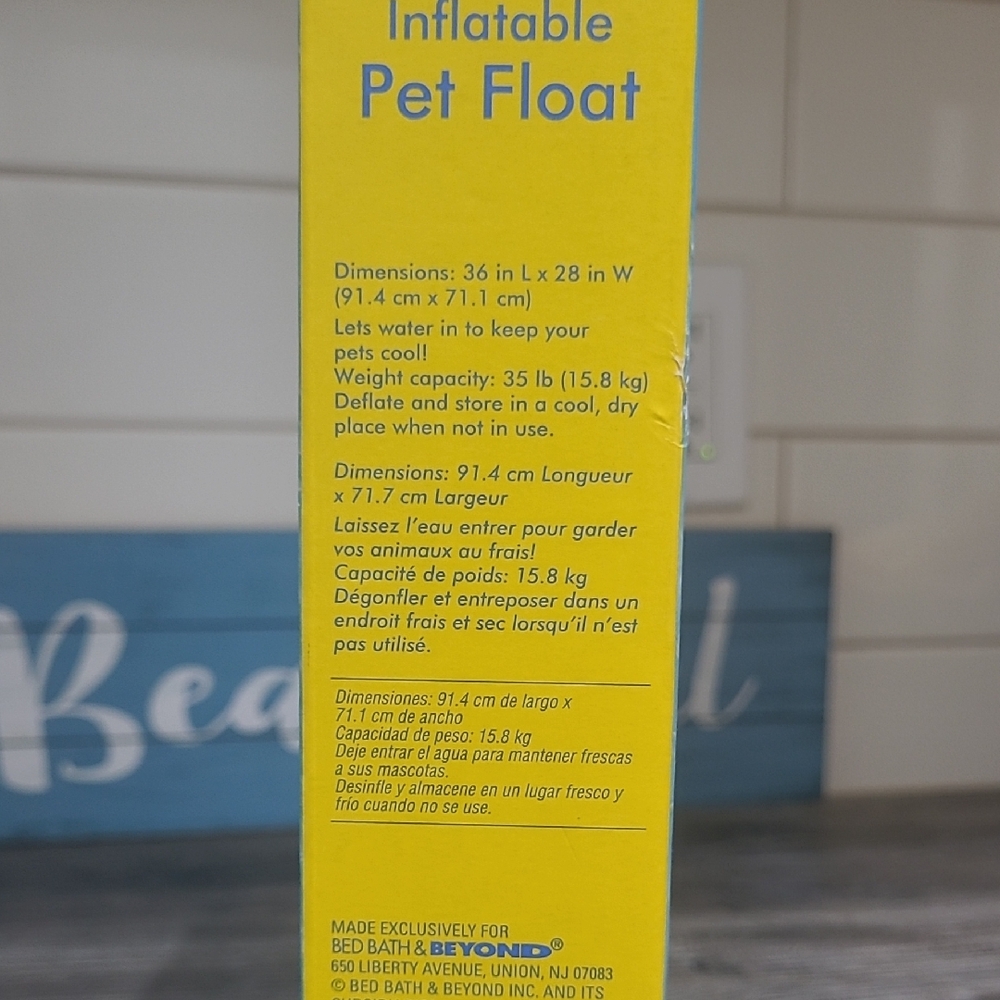 Multicolored Inflatable Pool Float for Small Pet - Picture 3 of 4